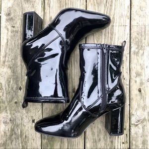 Patent leather boots